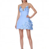 Emma Powder Blue Floral Mini Dress