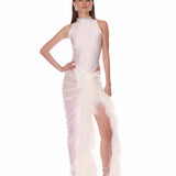 Elle Blanc Skirt + Gaia Blanc Mesh Bodysuit