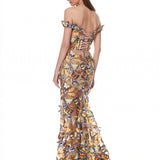 Bella 3D Butterfly Jasmine Off the Shoulder Gown