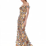 Bella 3D Butterfly Jasmine Off the Shoulder Gown