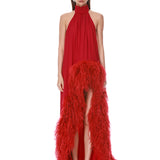 Look 42: Madeline Halterneck Red Gown