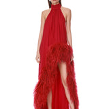Look 42: Madeline Halterneck Red Gown