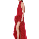 Look 42: Madeline Halterneck Red Gown