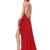 Look 42: Madeline Halterneck Red Gown