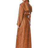 Look 6: Vegan Camel Leather Trench Coat