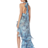 Bronte Blue Poppy Maxi Dress