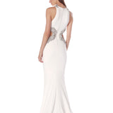 Camila White Rhinestone Cutout Gown
