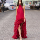 Look 42: Madeline Halterneck Red Gown
