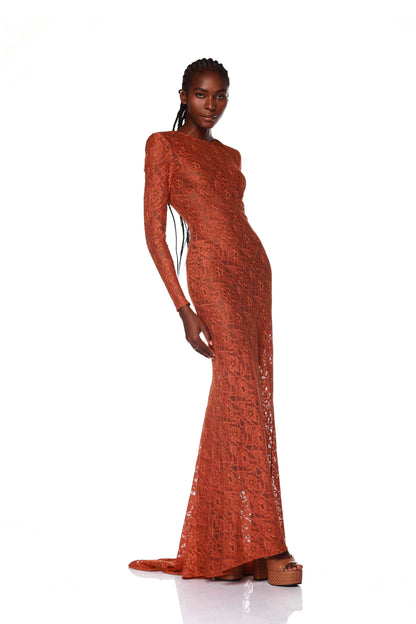 Electra Copper Lace Gown - Pre Order