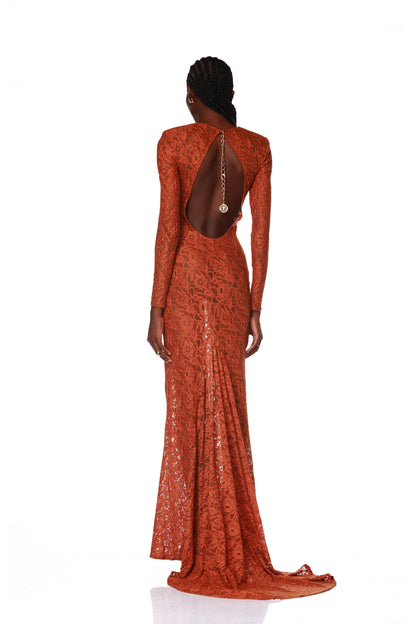 Electra Copper Lace Gown - Pre Order