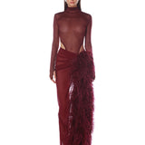 Elle Burgundy Skirt