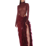 Elle Burgundy Skirt
