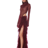 Elle Burgundy Skirt