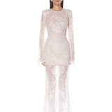 Eloise Long Sleeve White Gown