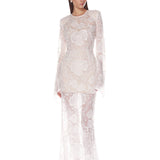 Eloise Long Sleeve White Gown