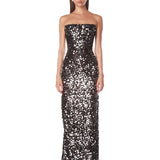 Farah Black Sequin Maxi Dress - SAMPLE