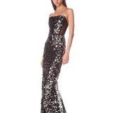 Farah Black Sequin Maxi Dress - SAMPLE