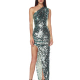 Farah Blue One Shoulder Gown - SAMPLE