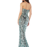 Farah Blue Strapless Gown