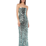 Farah Blue Strapless Gown