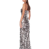 Farah Silver Strapless Gown