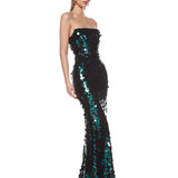 Farah Teal Strapless Gown - SAMPLE