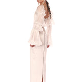 Florentina Long Sleeve Blanc Gown - Sample
