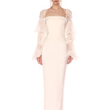 Florentina Long Sleeve Blanc Gown - Sample