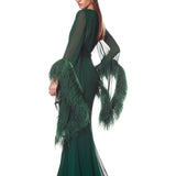 Geisha V-Neck Green Gown