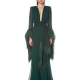 Geisha V-Neck Green Gown