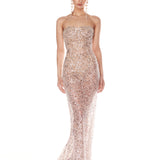 Giselle Embellished Silver Gown