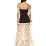 Harper Strapless Black and Beige Gown