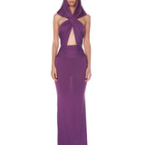 Helena Violet Hooded Gown - SAMPLE