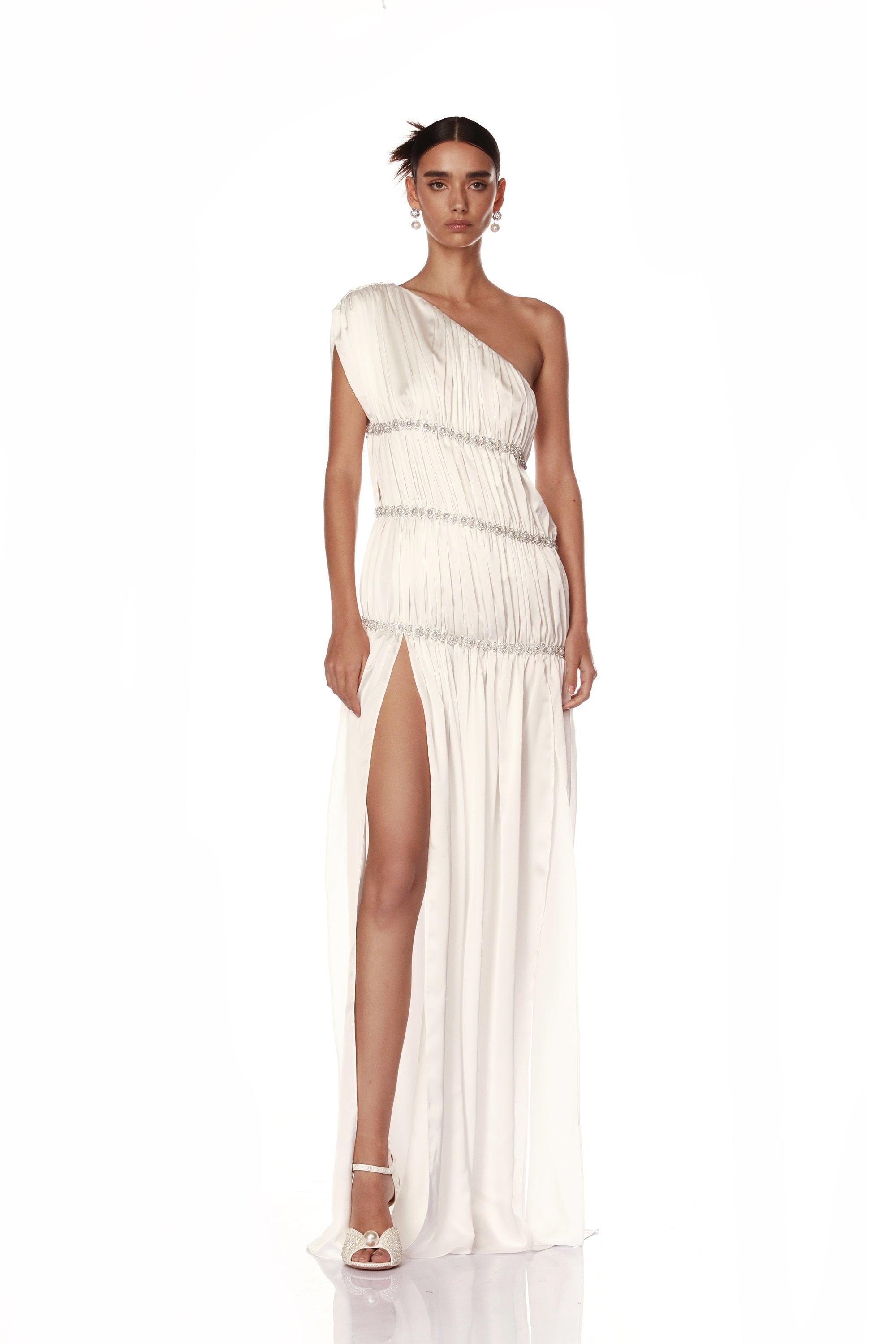 Grecian Blanc One Shoulder Gown - Pre Order - BRONX AND BANCO