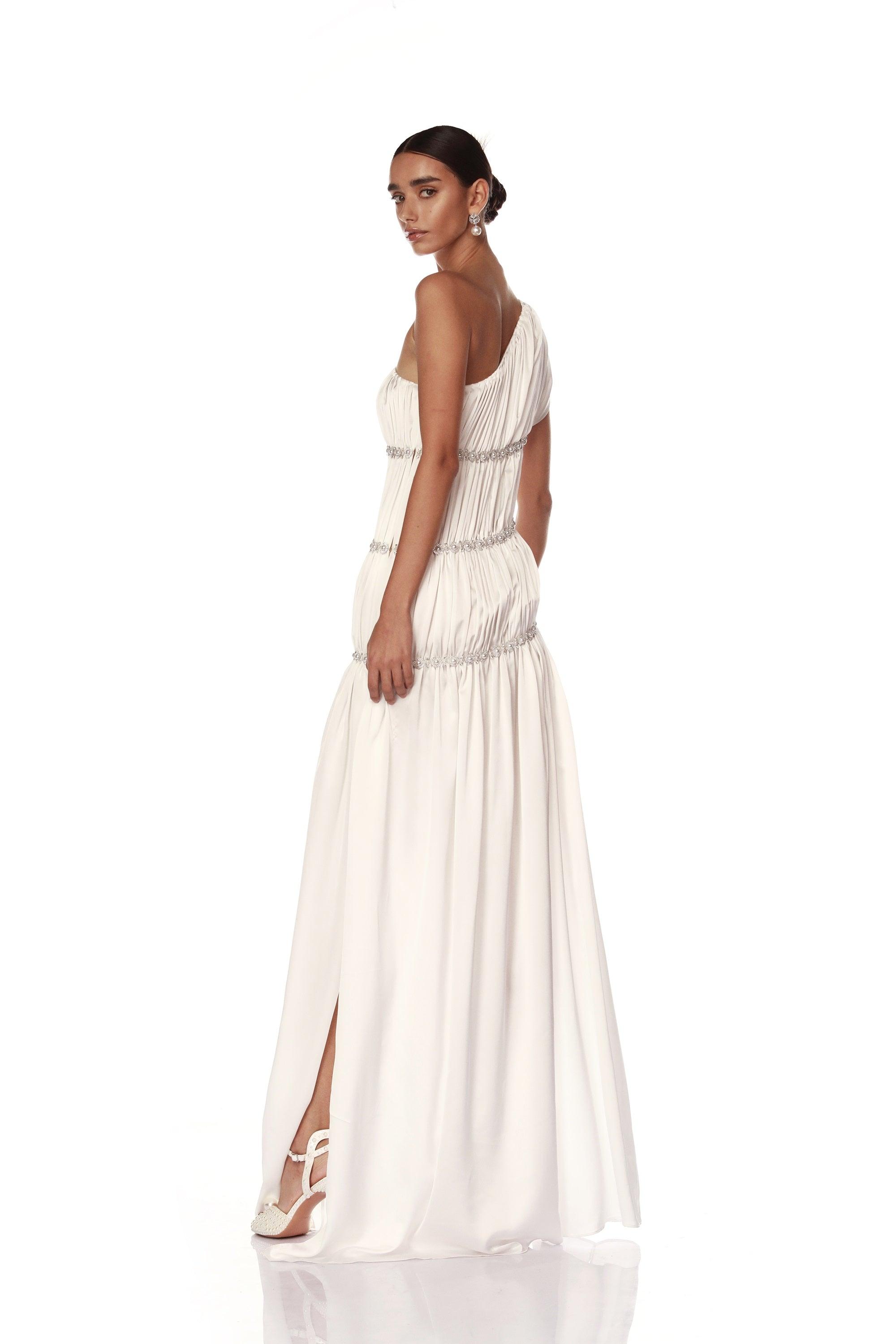 Grecian Blanc One Shoulder Gown - Pre Order - BRONX AND BANCO