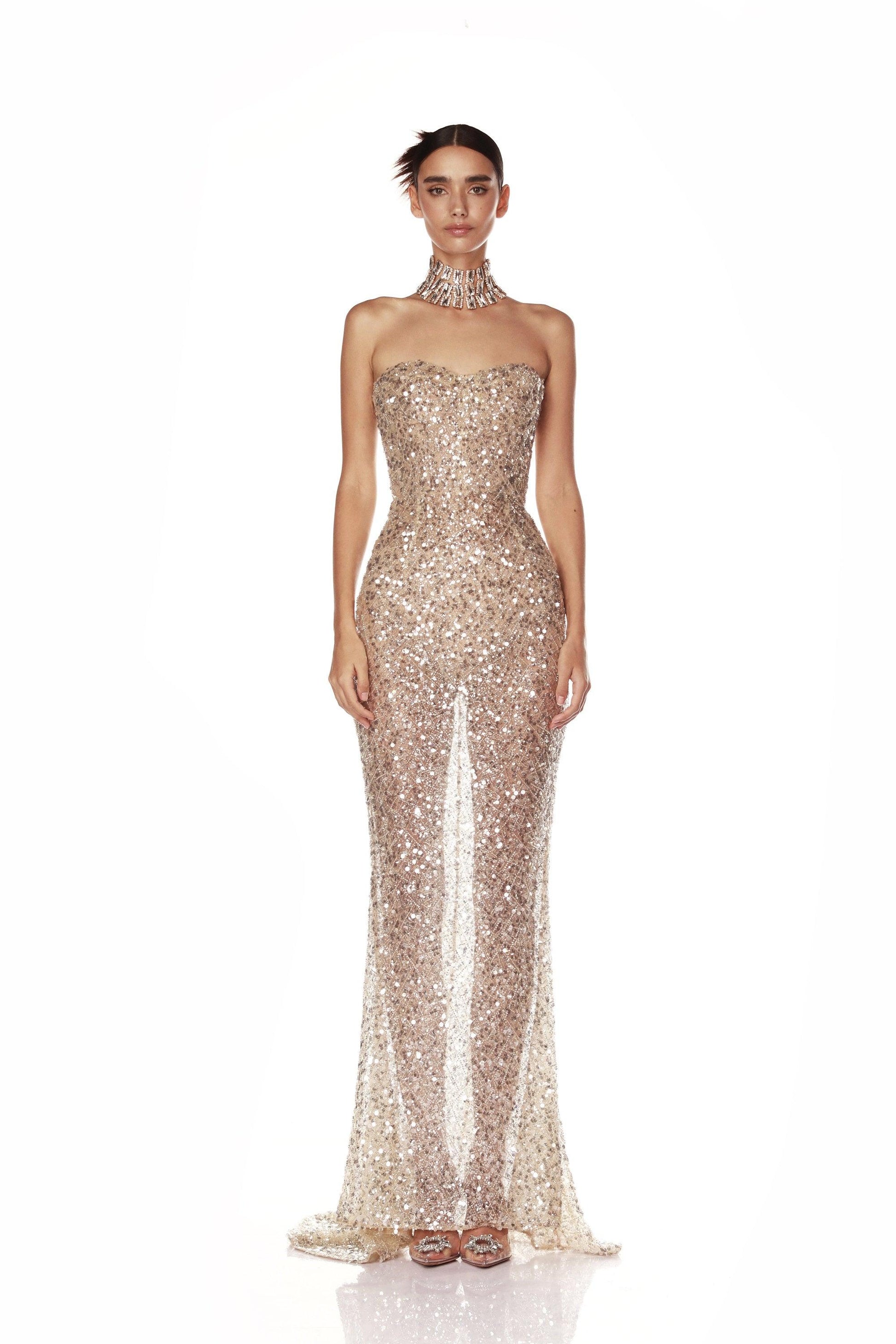 Giselle Silver Sequin Gown - Pre Order - BRONX AND BANCO