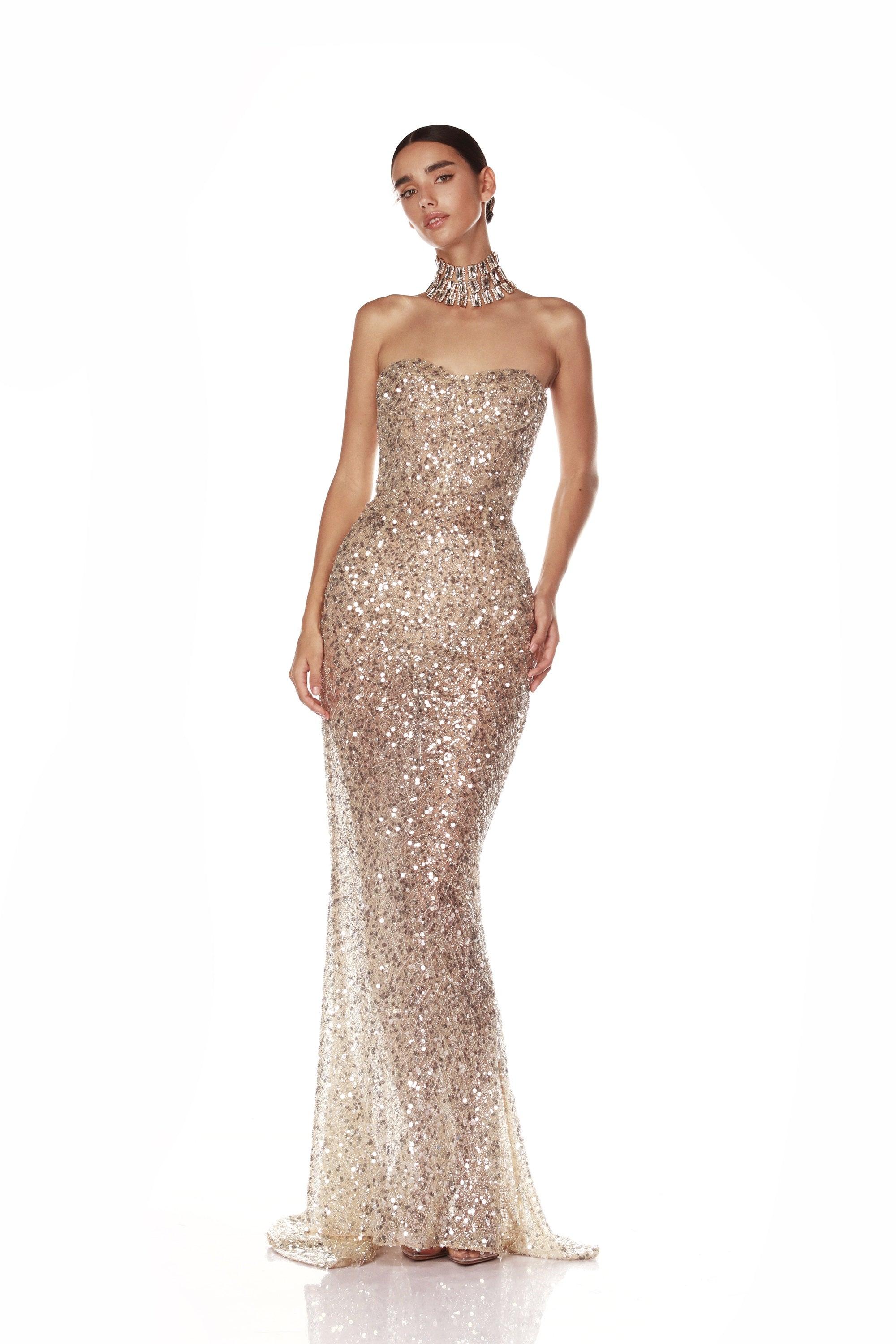 Giselle Silver Sequin Gown - Pre Order - BRONX AND BANCO