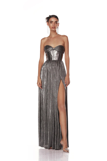 Florence Strapless Silver Gown - Bronx and Banco - Free Shipping ...