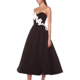 Inara Black & White Midi Dress