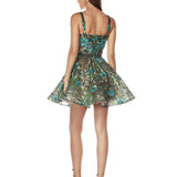 Mademoiselle Teal Multi Mini Dress - Sample