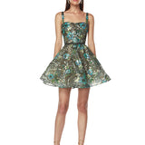 Mademoiselle Teal Multi Mini Dress - Sample