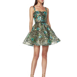 Mademoiselle Teal Multi Mini Dress - Sample