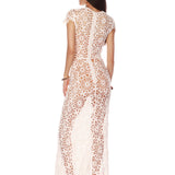 Marley Cap Sleeve White Crochet Maxi Dress