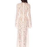 Marley Long Sleeve White Crochet Maxi Dress