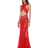 Naia Red Lace Gown