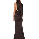 Olivia Noir Hooded Gown