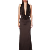 Olivia Noir Hooded Gown