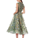 Saba Floral Green Midi Dress - SAMPLE