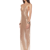 Allegra Gold Sequin Maxi Dress