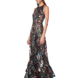 Sicilia Blue Sequin Maxi Dress - SAMPLE